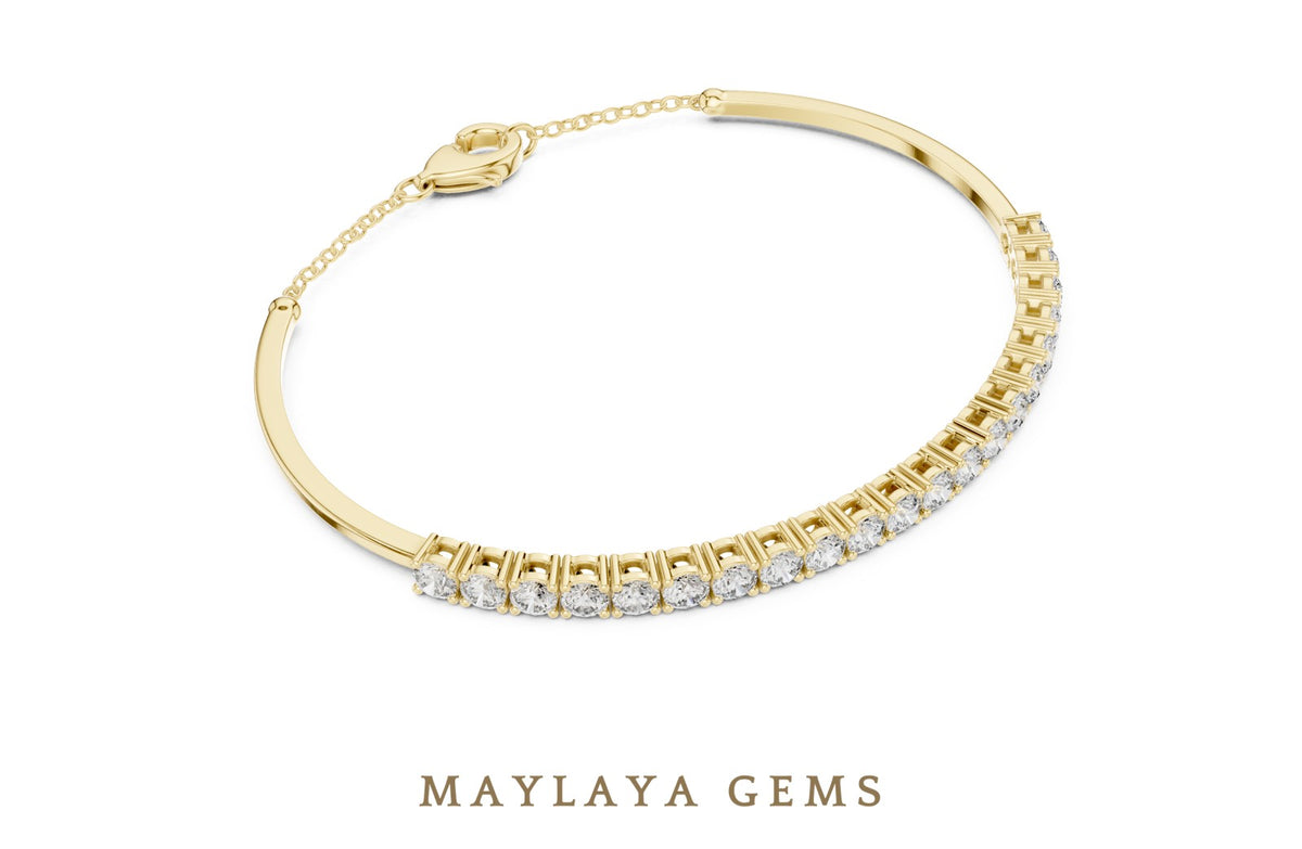 Maylaya gems lab grown diamond bracelet in yellow gold