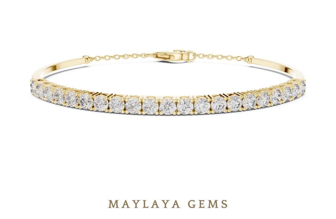 Maylaya Gems lab-grown diamond bracelet in yellow gold