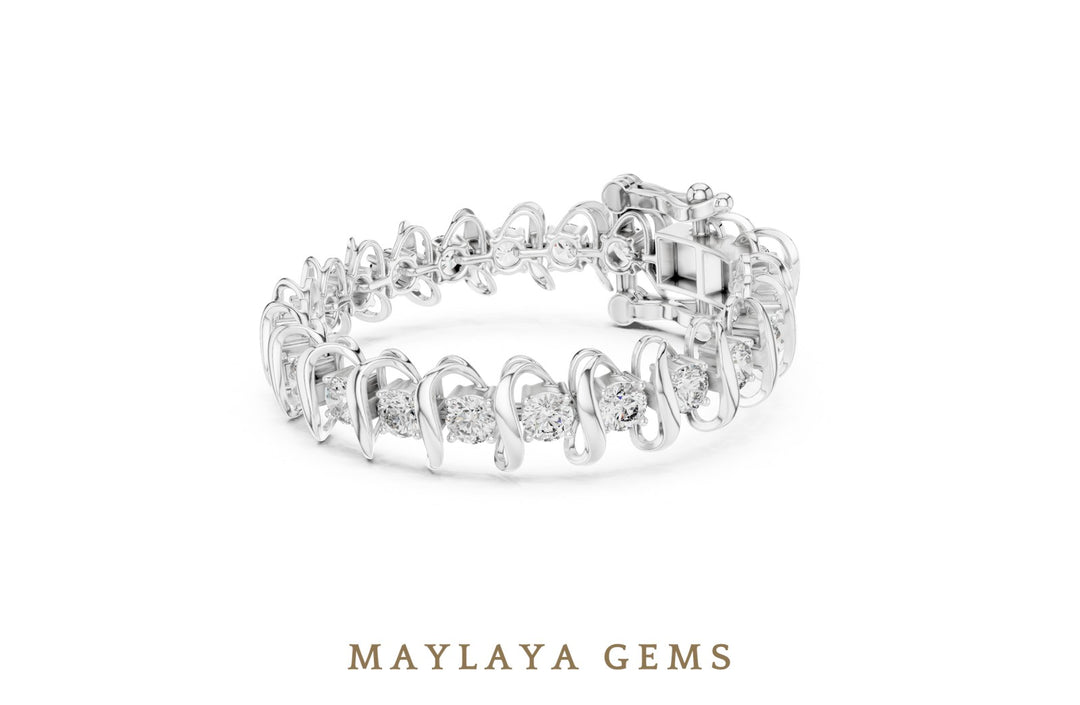 Maylaya Gems lab-grown diamond bracelet in white gold