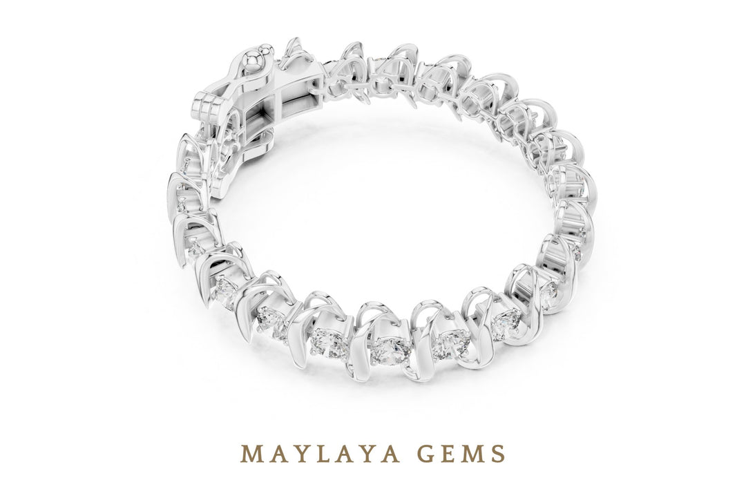 Maylaya Gems lab-grown diamond bracelet in white gold