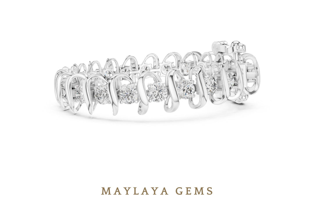 Maylaya Gems lab-grown diamond bracelet in white gold