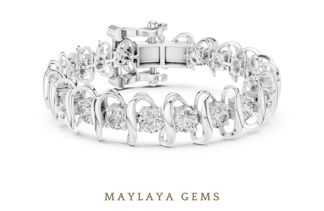 Maylaya Gems lab-grown diamond bracelet in white gold