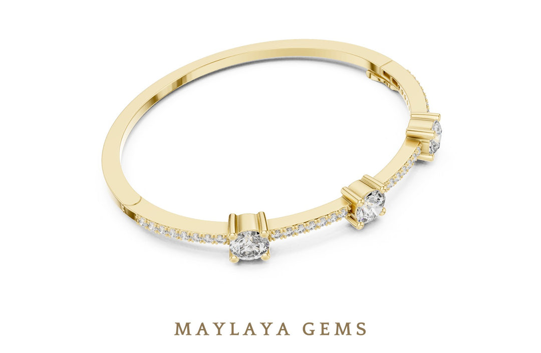 Maylaya Gems lab-grown diamond bracelet in yellow gold