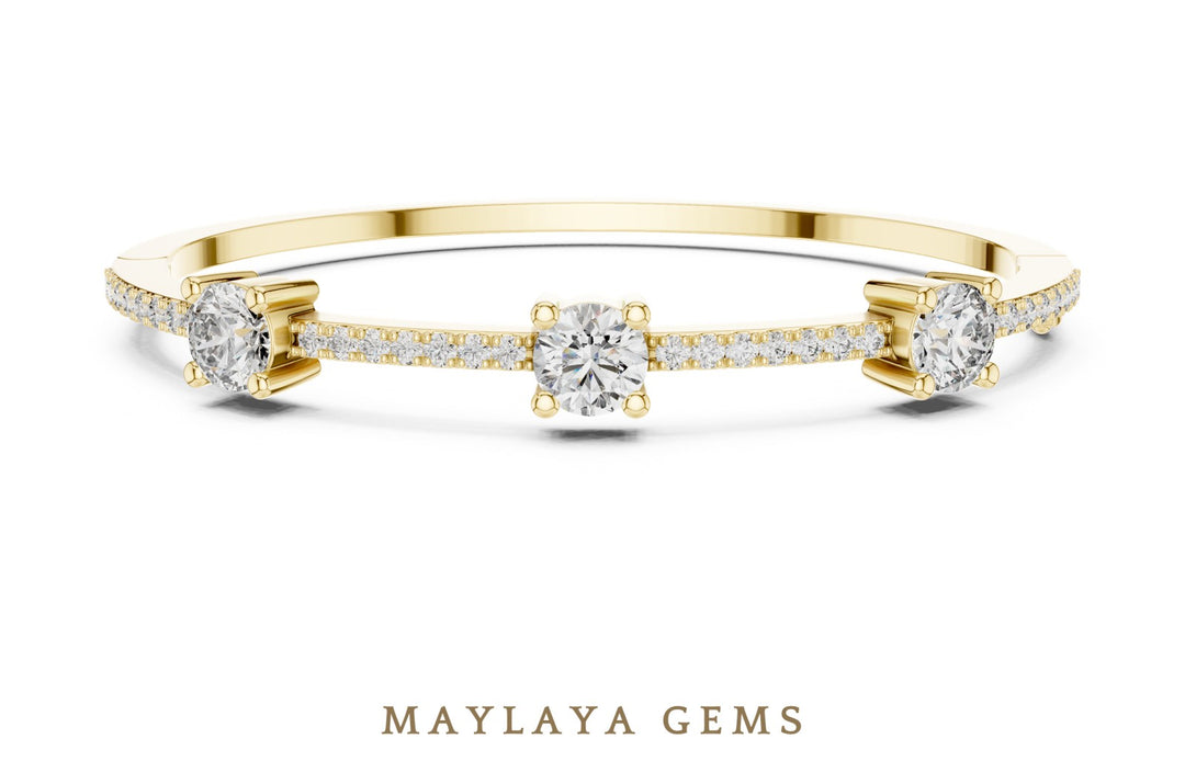 Maylaya Gems lab-grown diamond bracelet in yellow gold
