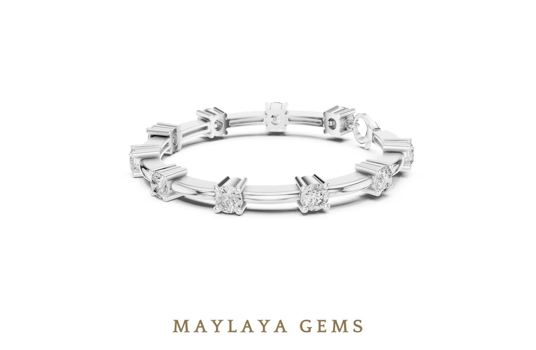 Maylaya Gems lab-grown diamond bracelet in white gold