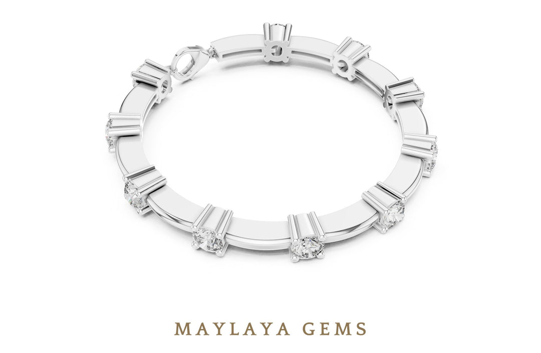Maylaya Gems lab-grown diamond bracelet in white gold