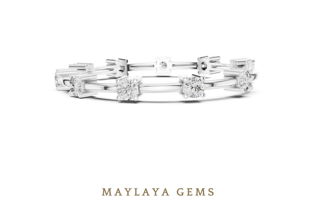 Maylaya Gems lab-grown diamond bracelet in white gold