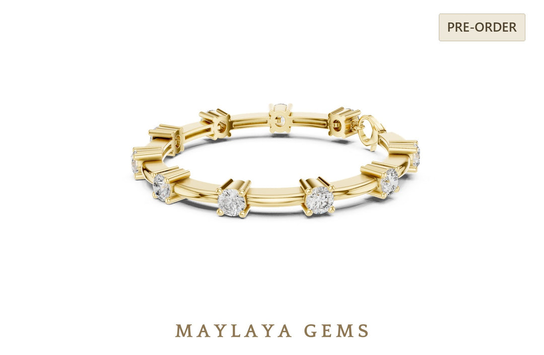 Maylaya Gems lab-grown diamond bracelet in yellow gold