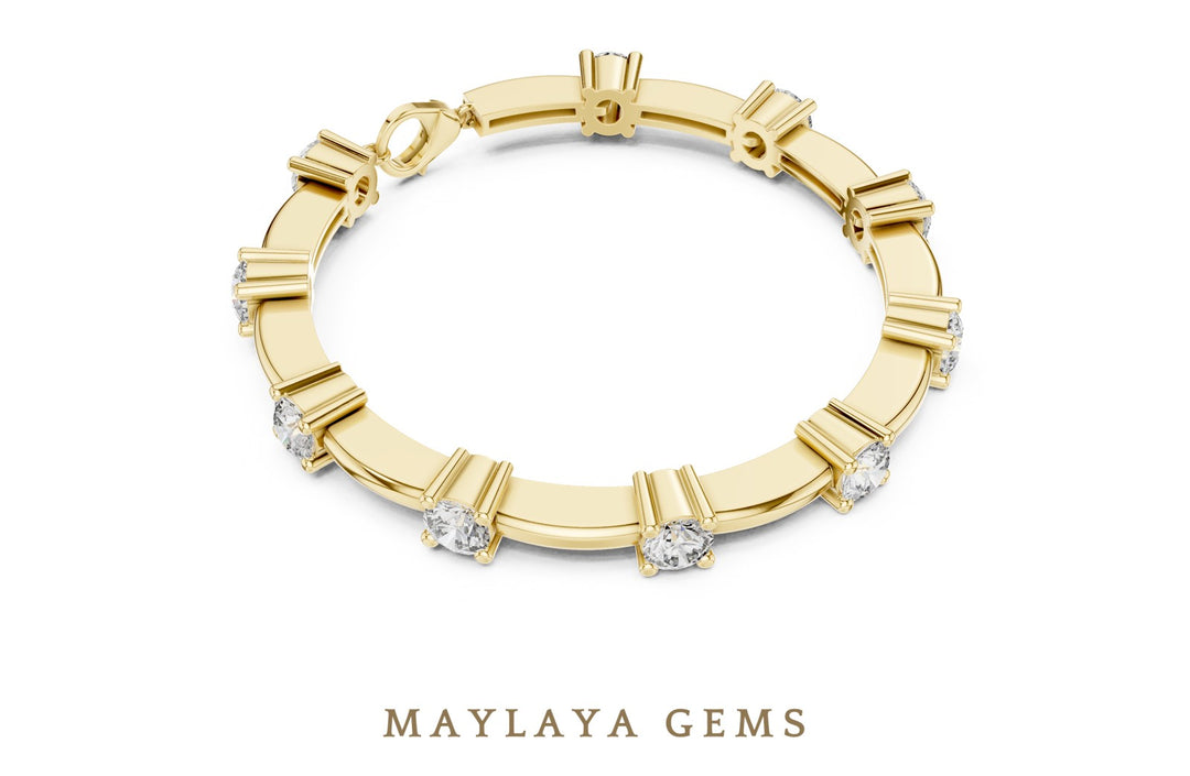 Maylaya Gems lab-grown diamond bracelet in yellow gold
