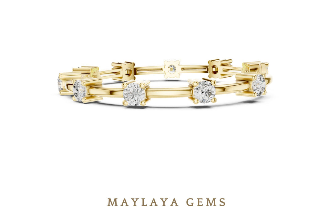 Maylaya Gems lab-grown diamond bracelet in yellow gold