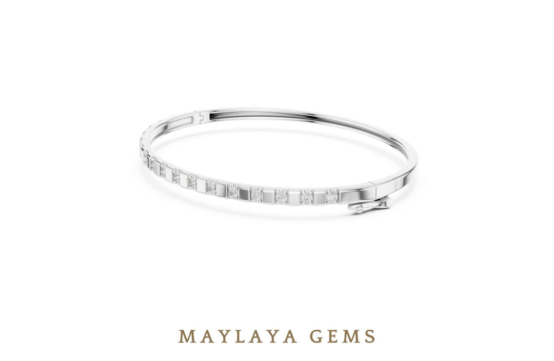 Maylaya Gems lab-grown diamond bracelet in white gold