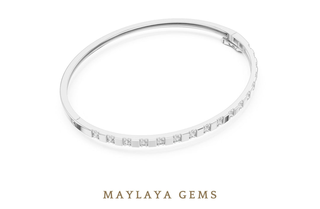 Maylaya Gems lab-grown diamond bracelet in white gold