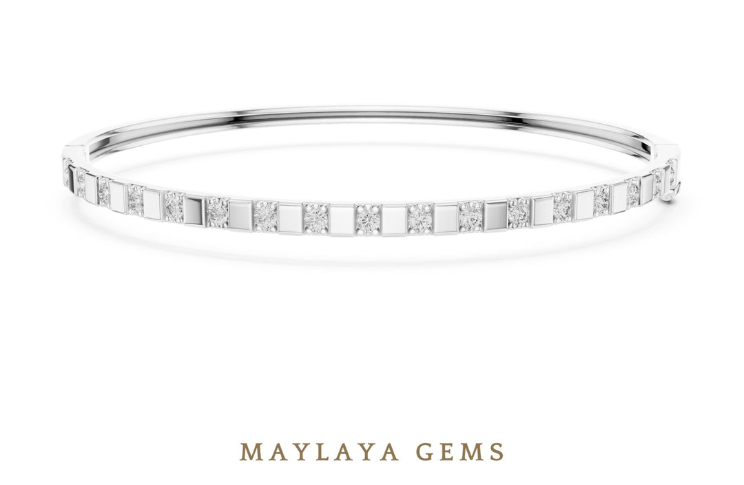 Maylaya Gems lab-grown diamond bracelet in white gold
