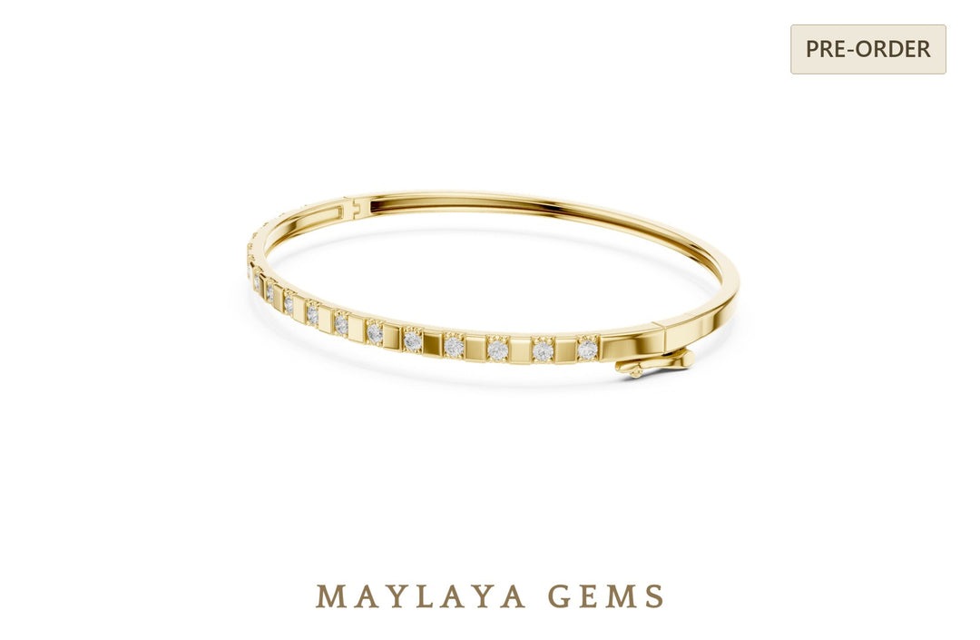 Maylaya Gems lab-grown diamond bracelet in yellow gold