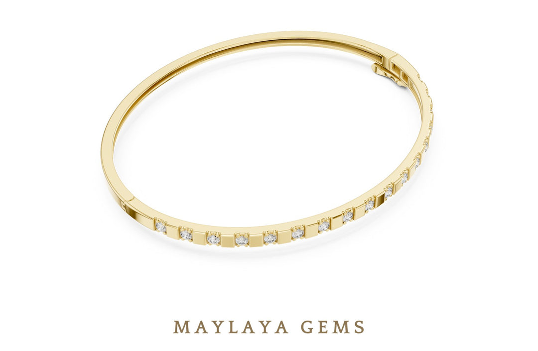 Maylaya Gems lab-grown diamond bracelet in yellow gold