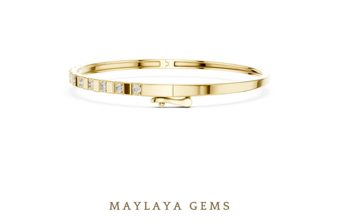 Maylaya Gems lab-grown diamond bracelet in yellow gold