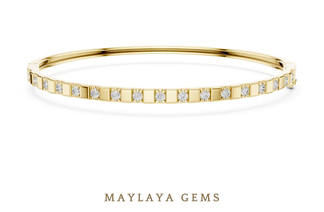 Maylaya Gems lab-grown diamond bracelet in yellow gold