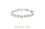 Load image into Gallery viewer, Maylaya Gems oval, pear &amp; emerald tennis lab-grown diamond bracelet in white gold
