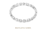 Load image into Gallery viewer, Maylaya Gems oval, pear &amp; emerald tennis lab-grown diamond bracelet in white gold
