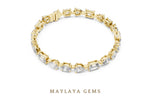 Load image into Gallery viewer, Maylaya Gems oval, pear &amp; emerald tennis lab-grown diamond bracelet in yellow gold
