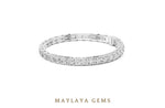 Load image into Gallery viewer, Maylaya Gems round &amp; emerald split tennis lab-grown diamond bracelet in white gold
