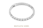 Load image into Gallery viewer, Maylaya Gems round &amp; emerald split tennis lab-grown diamond bracelet in white gold

