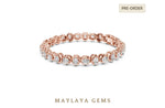 Load image into Gallery viewer, Maylaya Gems cushion alternating tennis lab-grown diamond bracelet in rose gold
