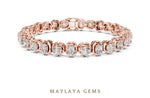 Load image into Gallery viewer, Maylaya Gems cushion alternating tennis lab-grown diamond bracelet in rose gold
