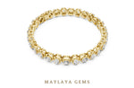 Load image into Gallery viewer, Maylaya Gems cushion alternating tennis lab-grown diamond bracelet in yellow gold
