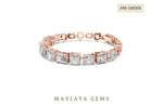 Load image into Gallery viewer, Maylaya Gems mixed-cut open-link lab-grown diamond bracelet in rose gold
