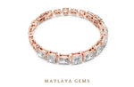 Load image into Gallery viewer, Maylaya Gems mixed-cut open-link lab-grown diamond bracelet in rose gold
