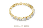 Load image into Gallery viewer, Maylaya Gems mixed-cut open-link lab-grown diamond bracelet in yellow gold
