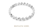 Load image into Gallery viewer, Maylaya Gems emerald &amp; radiant diagonal link lab-grown diamond bracelet in white gold

