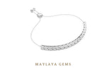 Load image into Gallery viewer, Maylaya Gems round adjustable line lab-grown diamond bracelet in white gold
