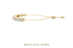 Load image into Gallery viewer, Maylaya Gems round adjustable line lab-grown diamond bracelet in yellow gold

