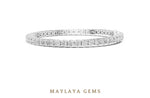 Load image into Gallery viewer, Maylaya Gems round four-prong tennis lab-grown diamond bracelet in white gold
