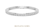 Load image into Gallery viewer, Maylaya Gems round four-prong tennis lab-grown diamond bracelet in white gold

