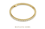 Load image into Gallery viewer, Maylaya Gems round four-prong tennis lab-grown diamond bracelet in yellow gold
