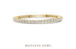 Load image into Gallery viewer, Maylaya Gems round four-prong tennis lab-grown diamond bracelet in yellow gold

