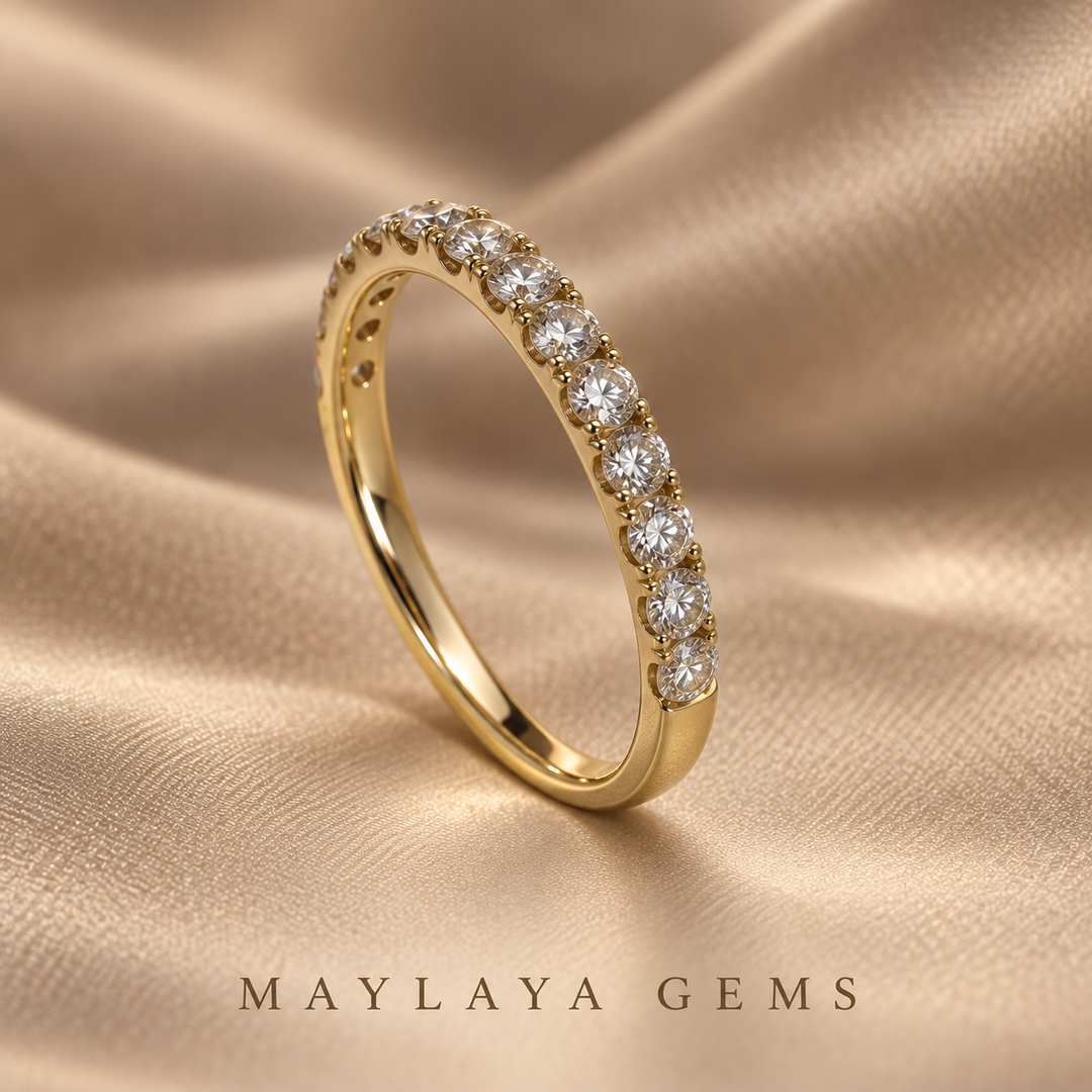 Maylaya Gems JF005 round diamond band — view 2