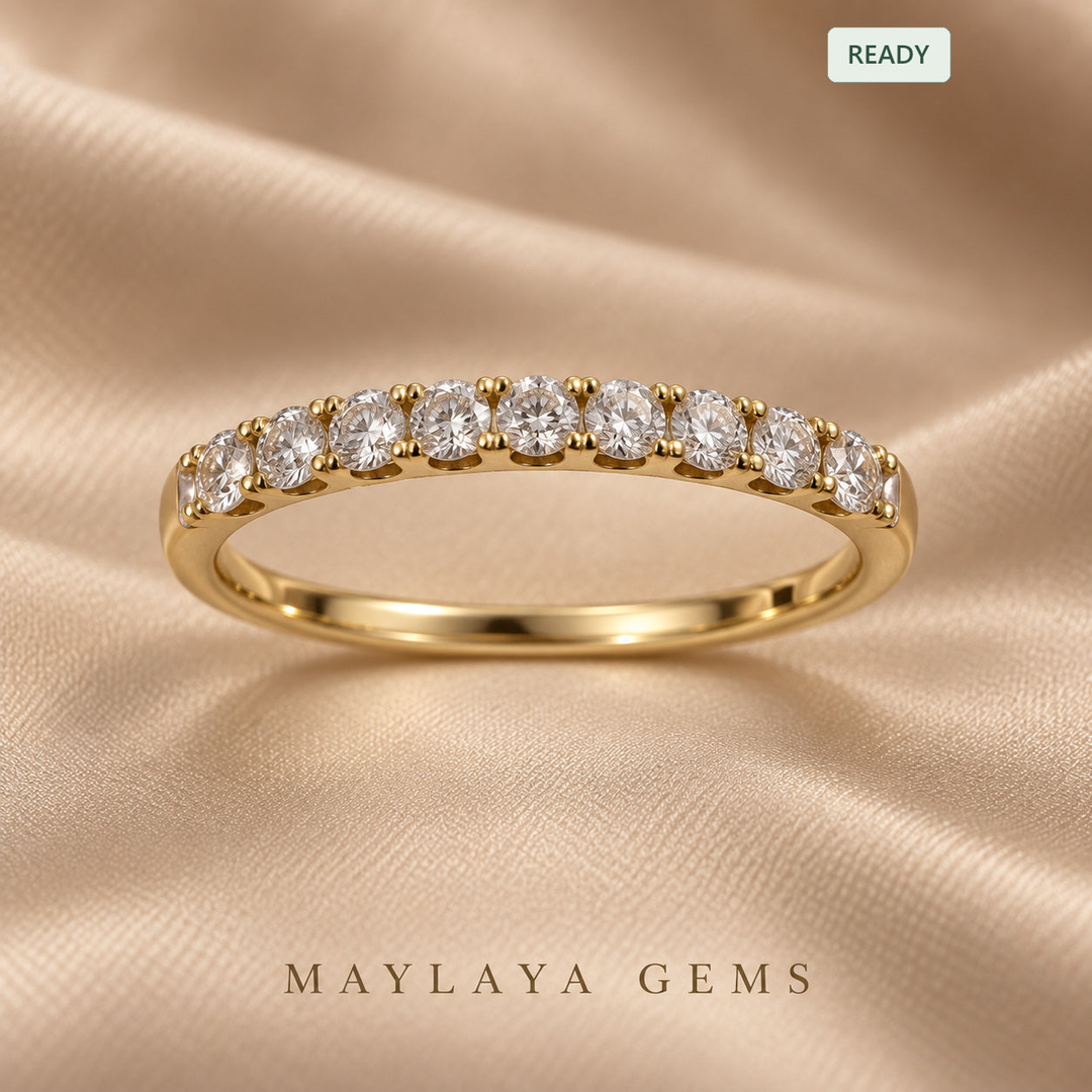 Maylaya Gems JF005 round diamond band — view 1