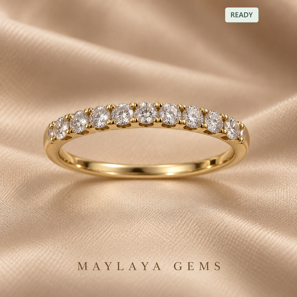 Maylaya gems jf005 round diamond band — view 1