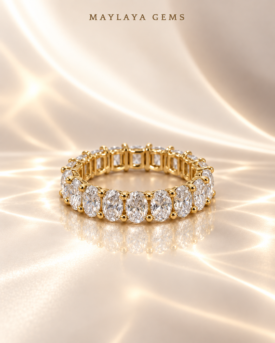 Maylaya Gems JF05A — White Background Duo, glossy cream resting view