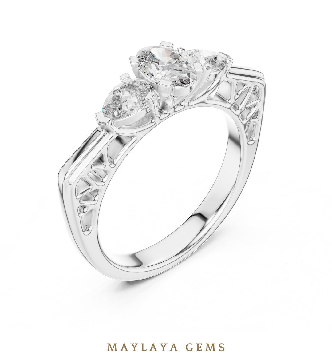 Maylaya Gems LR-0031 pre-order White Gold jewelry design
