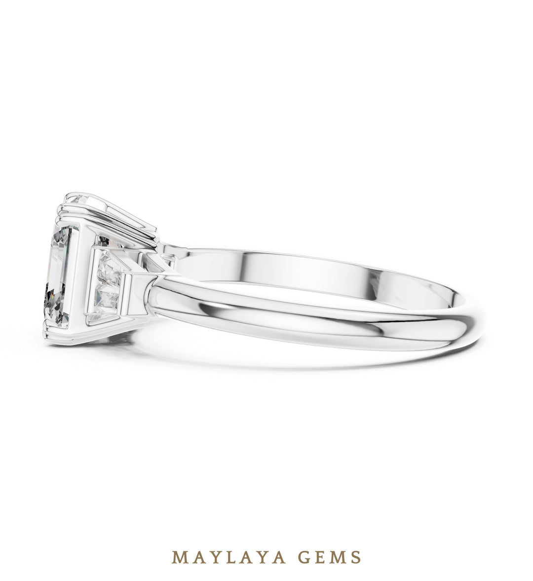 Maylaya Gems lab-grown diamond ring in white gold