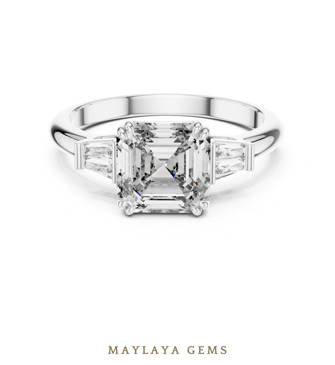 Maylaya Gems lab-grown diamond ring in white gold