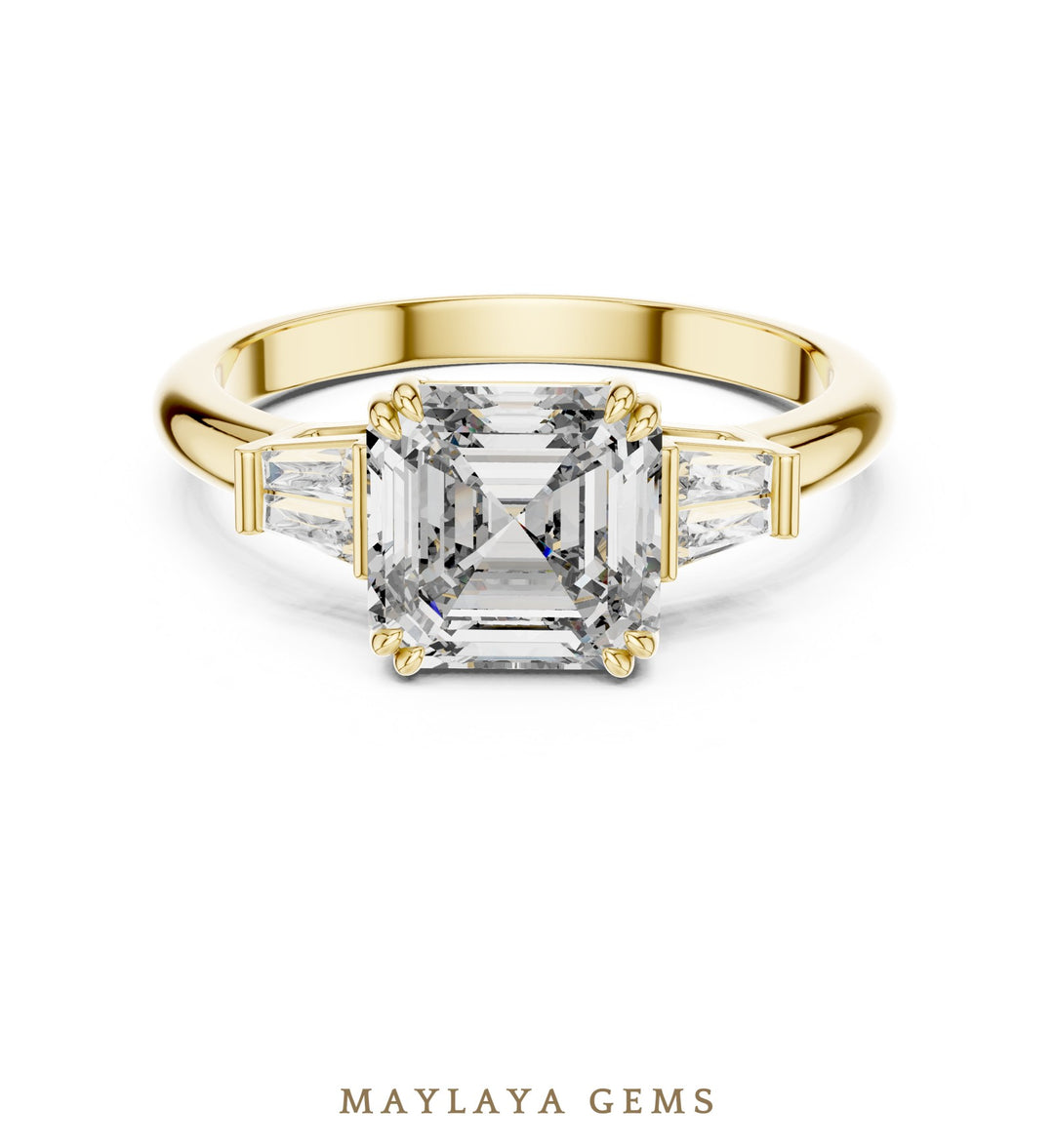 Maylaya Gems lab-grown diamond ring in yellow gold