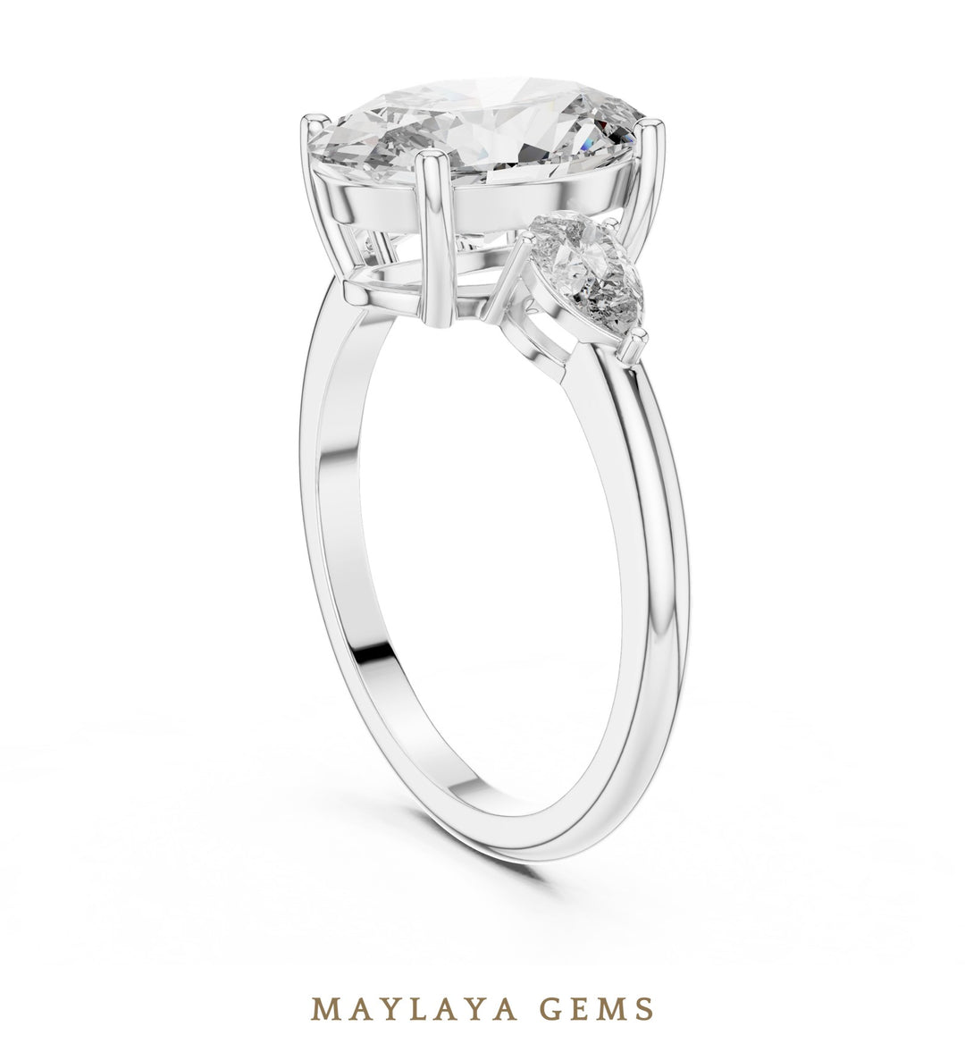 Maylaya Gems lab-grown diamond ring in white gold