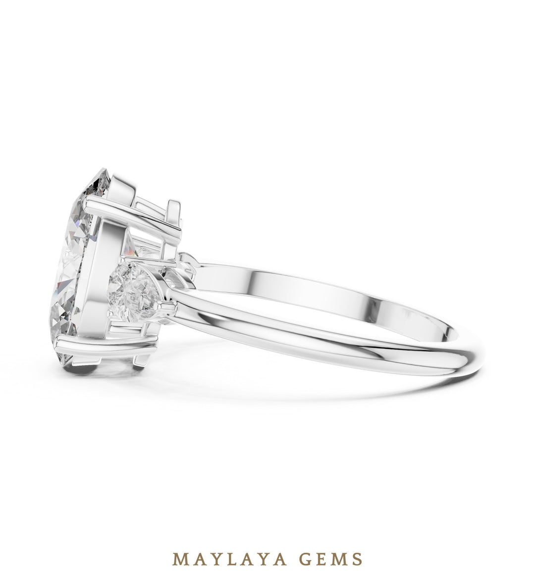 Maylaya Gems lab-grown diamond ring in white gold