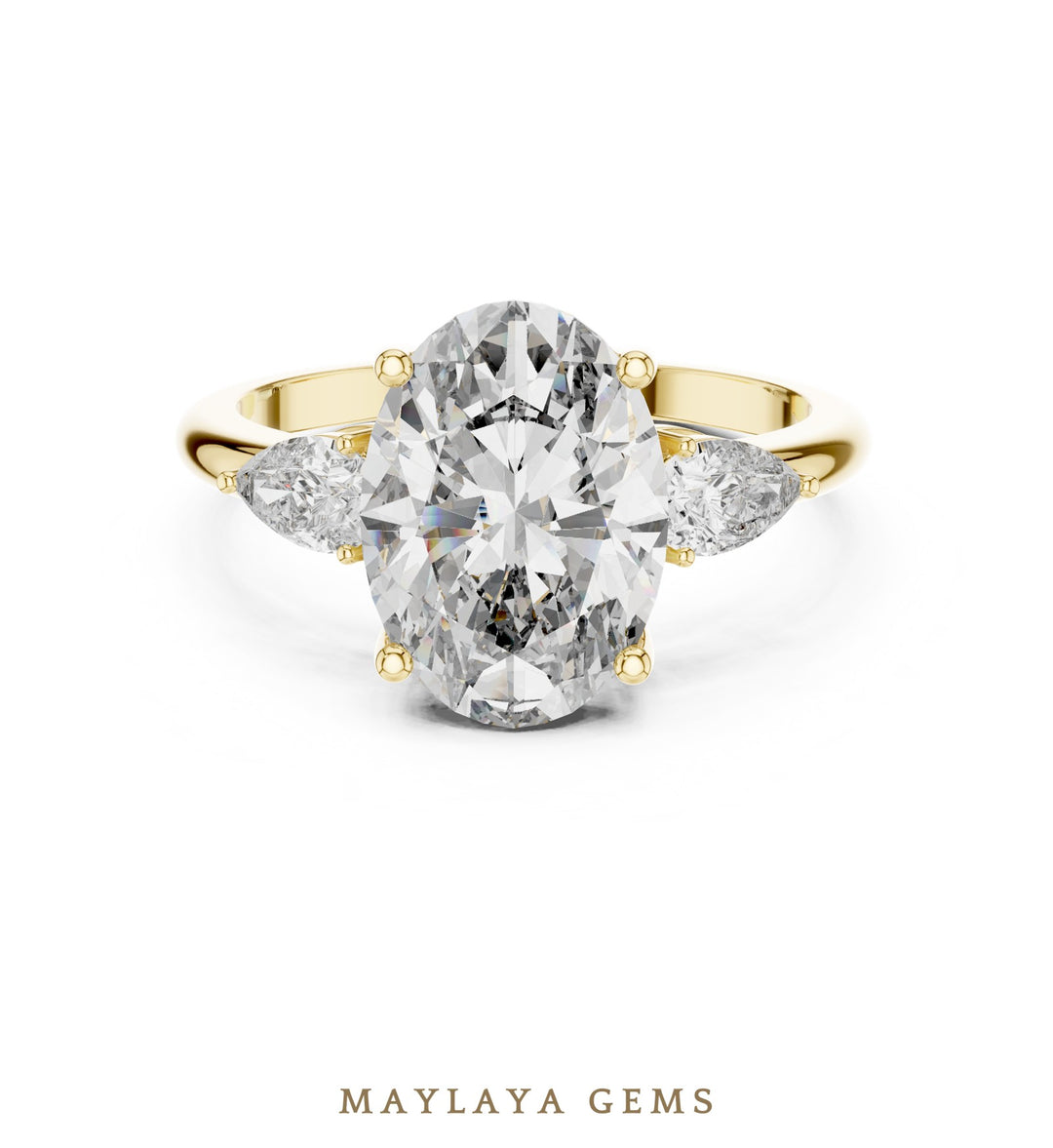 Maylaya Gems lab-grown diamond ring in yellow gold